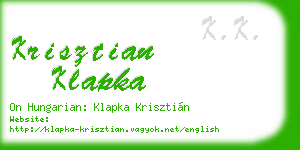krisztian klapka business card
