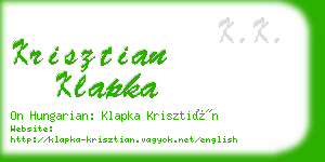 krisztian klapka business card